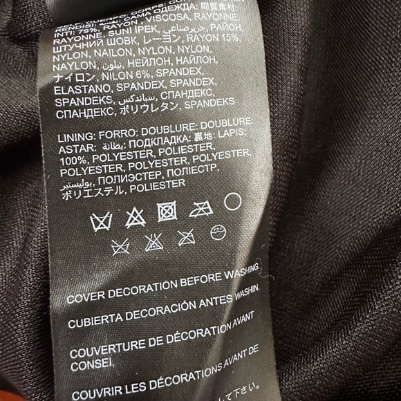 Bebe Bodycon Stretch Ponte Beaded High Neck Scoop Back Cocktail Mini Dress M - Picture 14 of 14